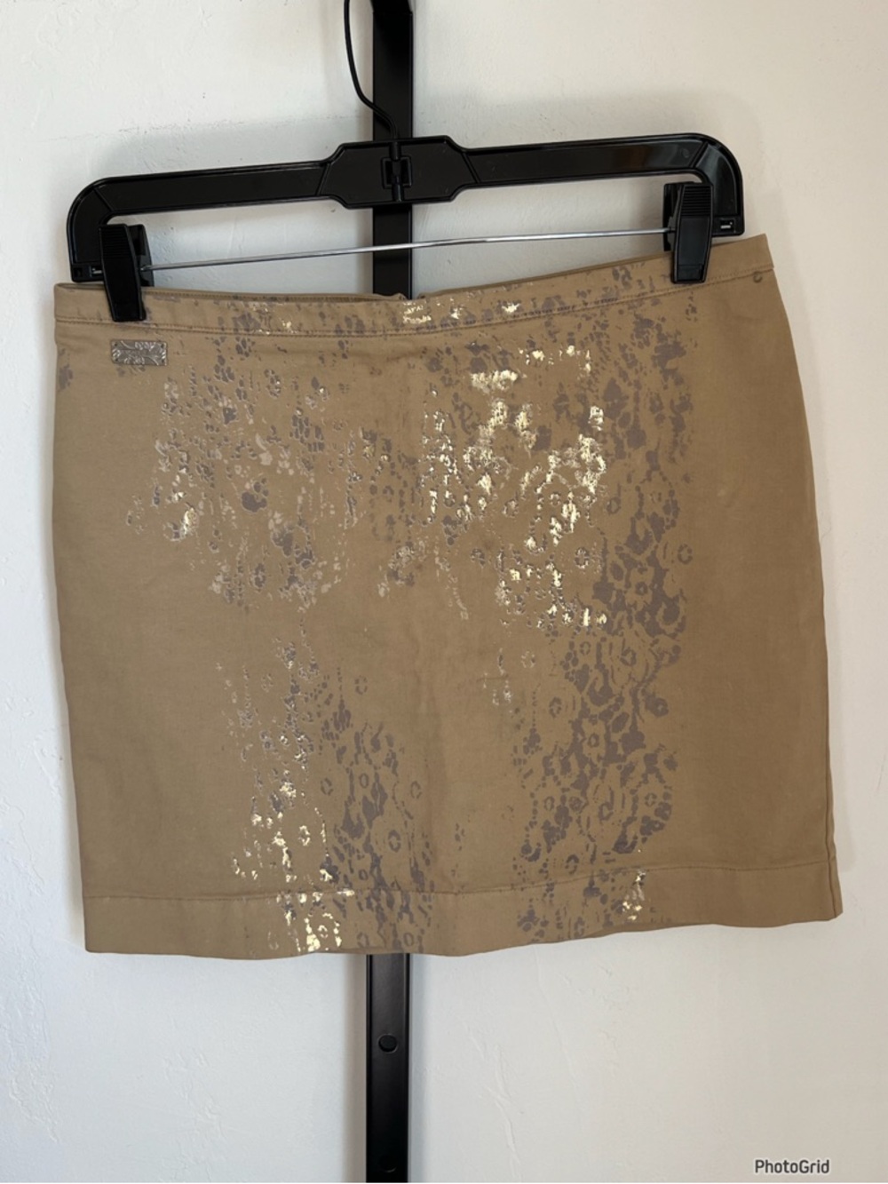 Versace Jeans Tan Metallic Mini Skirt